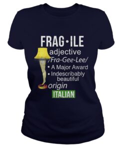 Funny Christmas Fragile Major Award Leg Lamp Ladies Tee