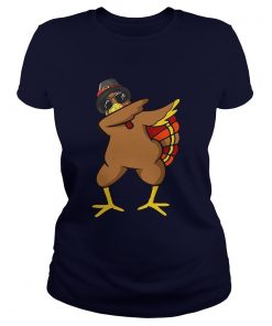 Funny Dabbing Turkey Thanksgiving T Shirt Outfit Clothes Ladies Tee