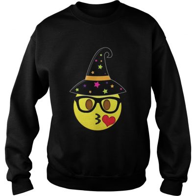 Funny Halloween Emoji Witch Nerd Kissy Face Sweatshirt