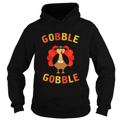 Gobble Gobble Turkey Pilgrim Cute Thanksgiving Hoodie