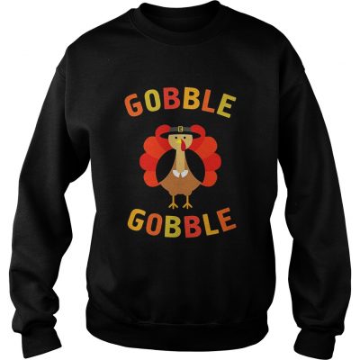 Gobble Gobble Turkey Pilgrim Cute Thanksgiving Sweatshirt