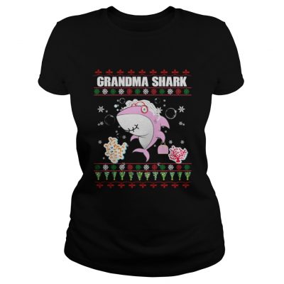 Grandma Shark Christmas Sweater Shark Lover classic ladies TShirt