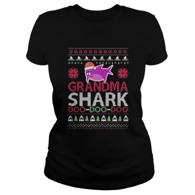 Grandma shark Doo Doo Doo Christmas Ladies Tee