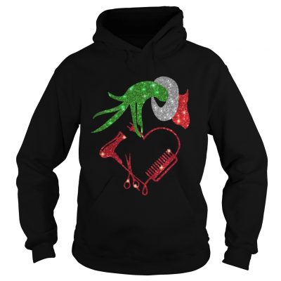 Grinch hand holding love hair stylist Hoodie