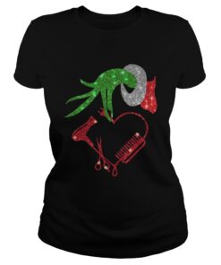 Grinch hand holding love hair stylist Ladies Tee