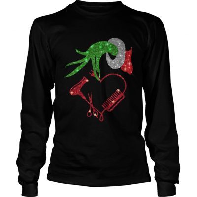 Grinch hand holding love hair stylist Longsleeve Tee