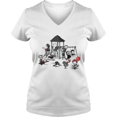 Horror Park Cute Horror Movie Villains ladies v-neck