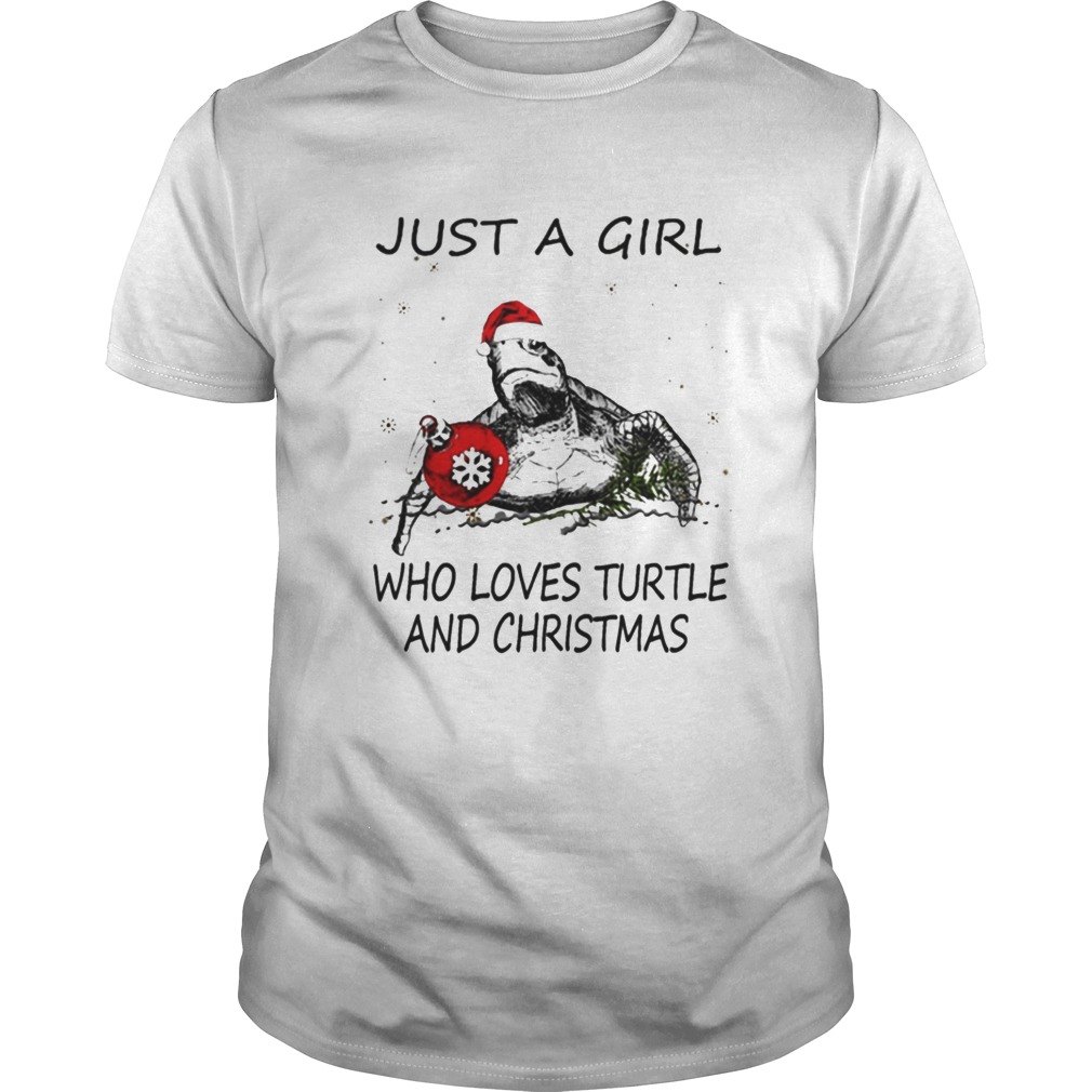 Just A Girl Who Loves Turltes And Christmas Shirt