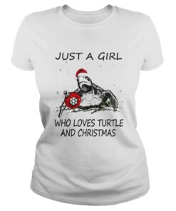 Just A Girl Who Loves Turltes And Christmas Ladies Tee