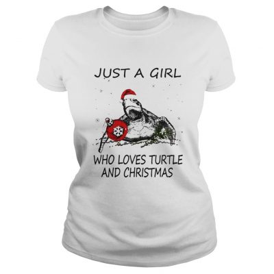 Just A Girl Who Loves Turltes And Christmas Ladies Tee