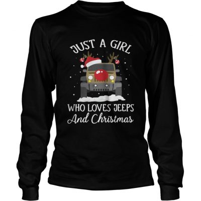 Just a girl who loves Jeeps and Christmas Longsleeve Tee