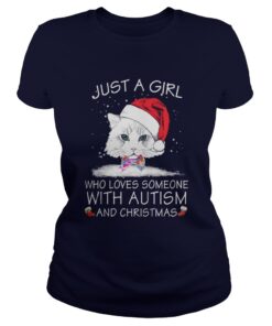 Just a girl who loves someone with autism and christmas Ladies Tee