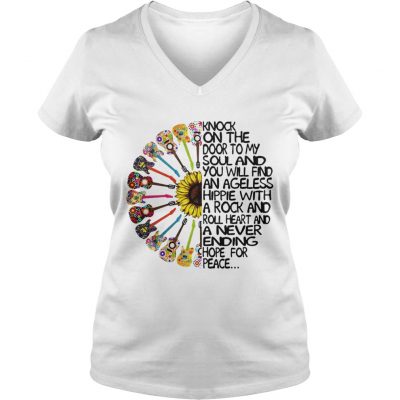 Knock On The Door To My Soul And You Will Find An Ageless Hippie ladies v-neck