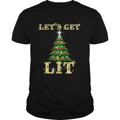 Lets Get Lit Funny Christmas Drinking Guys