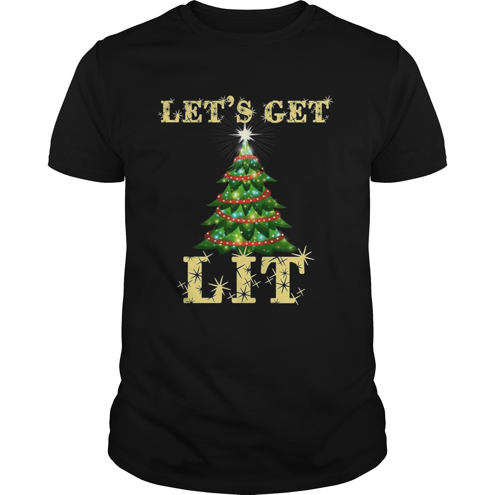 Lets Get Lit Funny Christmas Drinking Shirt