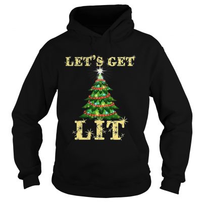 Lets Get Lit Funny Christmas Drinking Hoodie