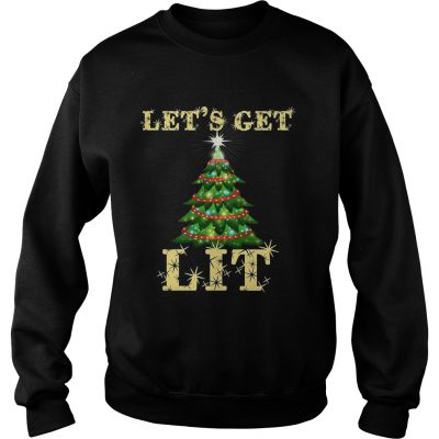 Lets Get Lit Funny Christmas Drinking Sweatshirt