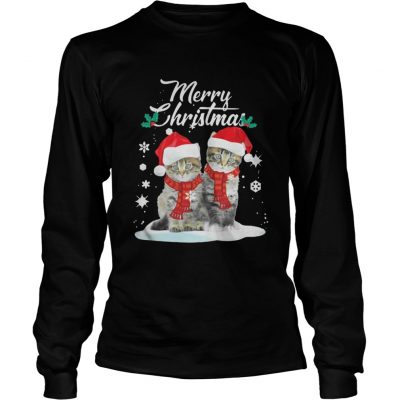 Merry Christmas Santa Claus Cats Longsleeve Tee