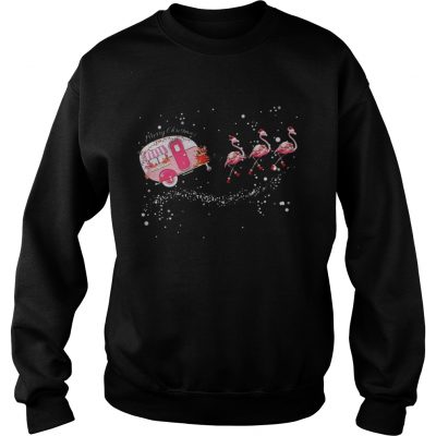 Merry Christmas camping Flamingo Sweatshirt