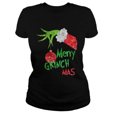 Merry Grinchmas Glitter Ladies Tee