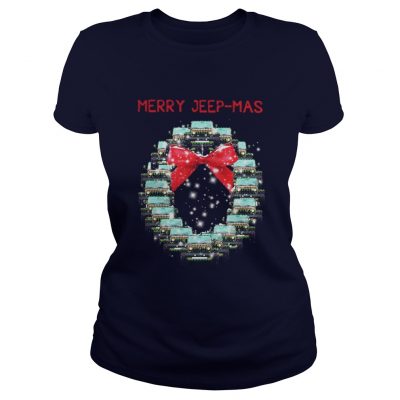 Merry JeepMasChristmas Jeep Reindeer Ladies Tee