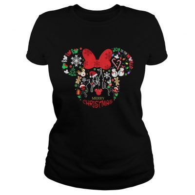 Mickey Disney joy to the world Happy Christmas Ladies Tee