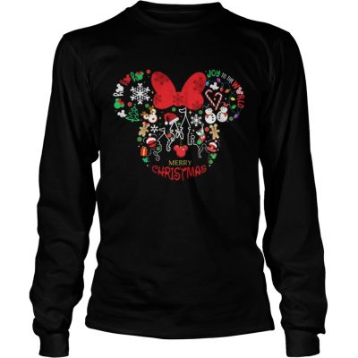 Mickey Disney joy to the world Happy Christmas Longsleeve Tee