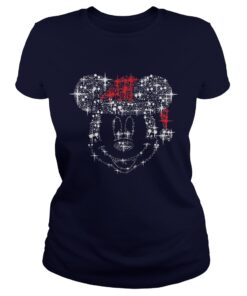 Mickey Mouse Rhinestone Christmas Ladies Tee