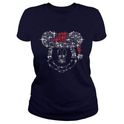 Mickey Mouse Rhinestone Christmas Ladies Tee