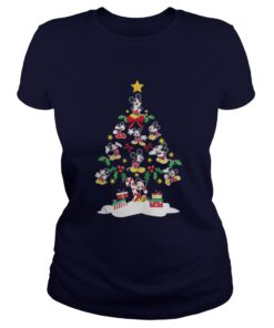 Mickey mouse Christmas tree Ladies Tee