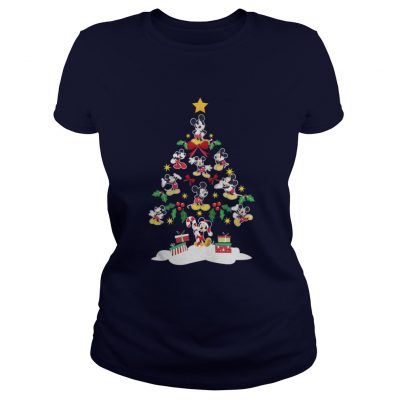 Mickey mouse Christmas tree Ladies Tee