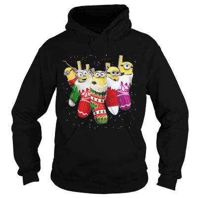 Minions In Colorful Christmas Socks Hoodie