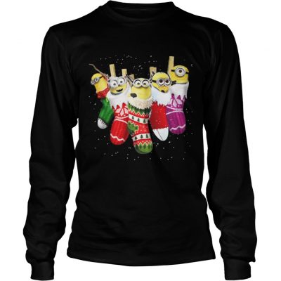 Minions In Colorful Christmas Socks Longsleeve Tee