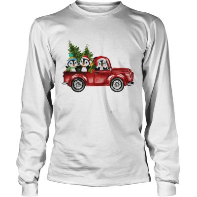 Penguin Cartoon drive red car very christmas Longsleeve Tee