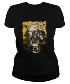 Pittsburgh Steelers Halloween Horror movie classic ladies tee shirt