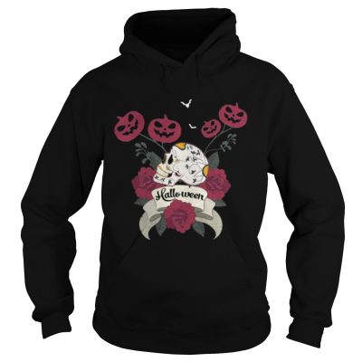 Pumpkin Skull Flower Art Halloween Hoodie