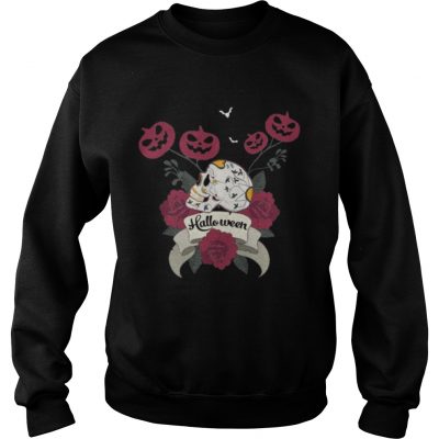 Pumpkin Skull Flower Art Halloween Sweatshirt