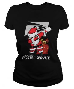 Santa Claus Dabbing Christmas United States Postal Service Ladies Tee