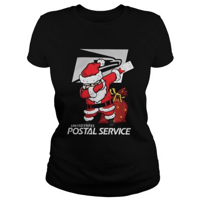 Santa Claus Dabbing Christmas United States Postal Service Ladies Tee