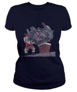 Santa Put The Sportbike On The Chimney Ladies Tee