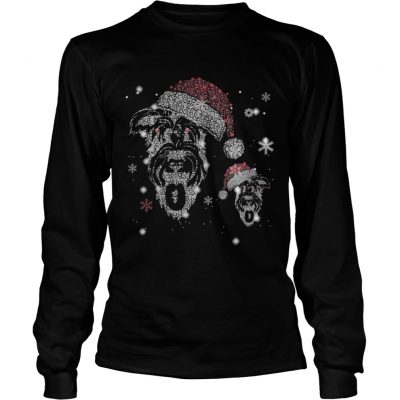 Schnauzer Hat Diamond Christmas Longsleeve Tee