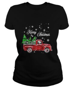 Snoopy driving christmas tree truck Merry Christmas Ladies Tee