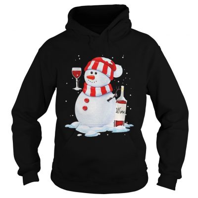 Snowman I love wine Hoodie