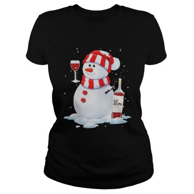 Snowman I love wine Ladies Tee