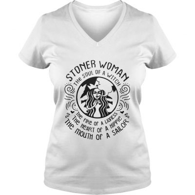 Stoner woman the soul of a witch the fire of a lioness ladies v-neck