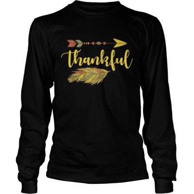 Thankful Arrow Feather Thanksgiving Longsleeve Tee