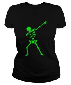 The Dabbing Skeleton ShirtHalloween TShirt Human Skeleton Ladies Tee