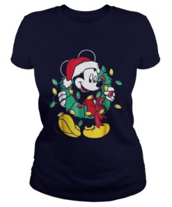 The Disney Mickey Mouse Christmas Lights Ladies Tee