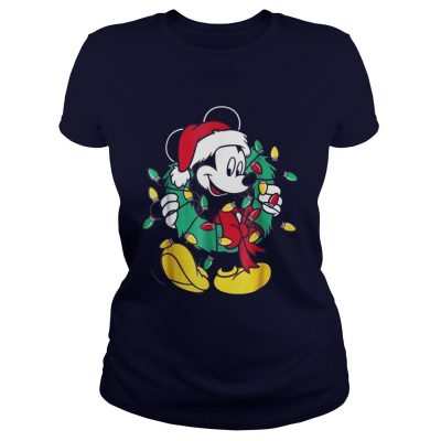 The Disney Mickey Mouse Christmas Lights Ladies Tee