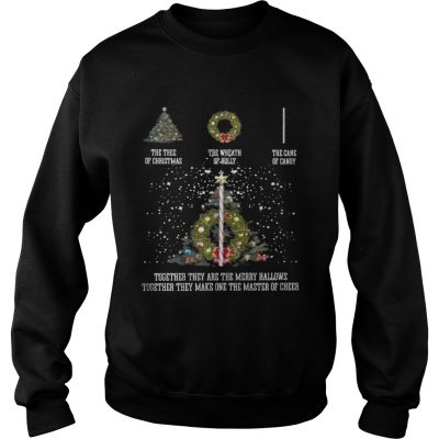 The tree of christmas the wreath of holly the cane of candy together they are the merry hallows Sweatshirt